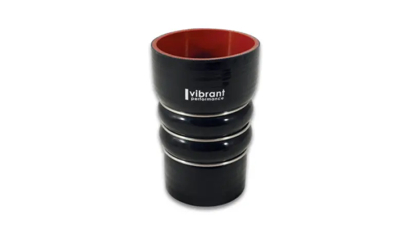 Vibrant Silicone Coupling 4 Ply Aramid Cac Hose 3In X 3.5In Inlet/Outlet - Black 1