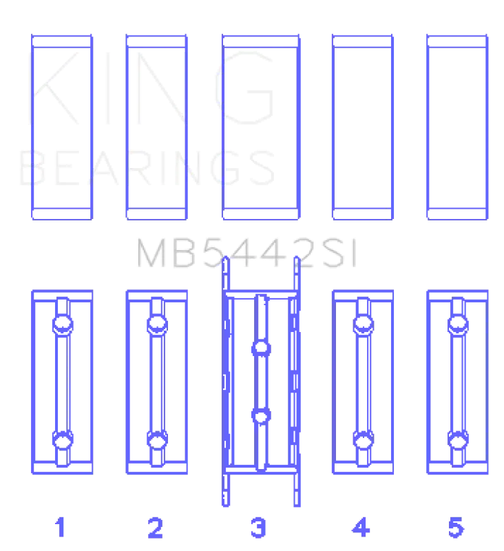King Ford/Mazda Duratec 2.0/2.3 Dohc Silicon Bi-Metal Aluminum Main Bearing Set - Size Std 1