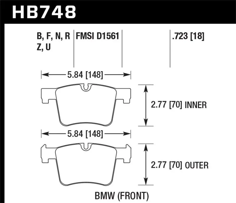 Hawk 13-14 Bmw 328I/328I Xdrive / 2014 428I/428I Xdrive Hps 5.0 Front Brake Pads 2