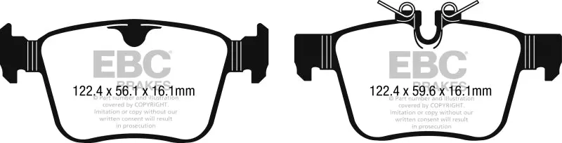 Ebc 2016+ Jaguar F-Pace 2.0L Td (180) Ultimax2 Rear Brake Pads 2
