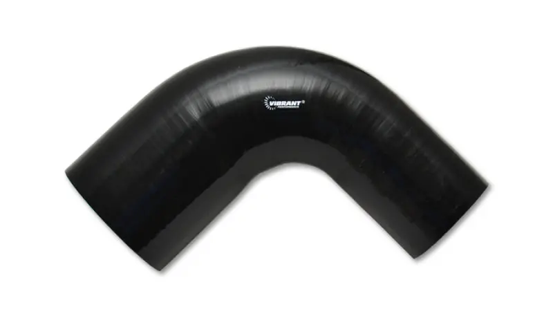 Vibrant 2.25In Id X 2.5In Id X 4In Long Gloss Black Silicone 90 Degree Transition Elbow 1