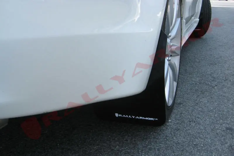 Rally Armor 07-17 Mitsubishi Lancer Black Ur Mud Flap W/ White Logo 2
