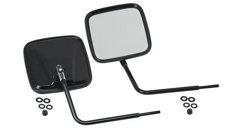Kentrol 76-18 Jeep Cj/Wrangler Yj/Tj/Jk Outback Mirrors Pair - Powdercoat Black 1