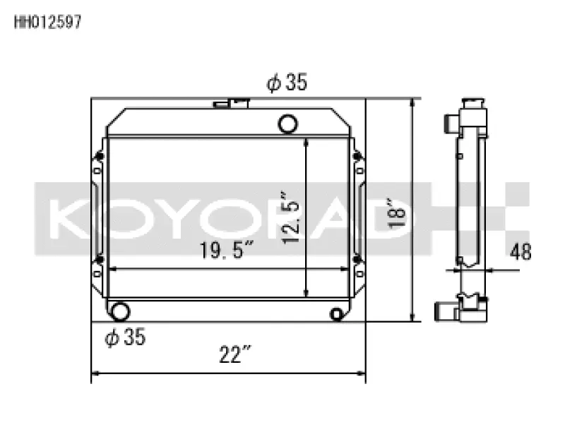 Koyo 70-74 Toyota Celica 1.6/2.0L I4 (Mt) Radiator 1