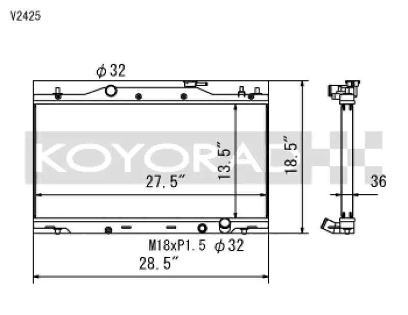 Koyo 02-06 Acura Rsx Base/Type-S (Mt) Radiator (Req. Non-Oem Rad. Cap) 1