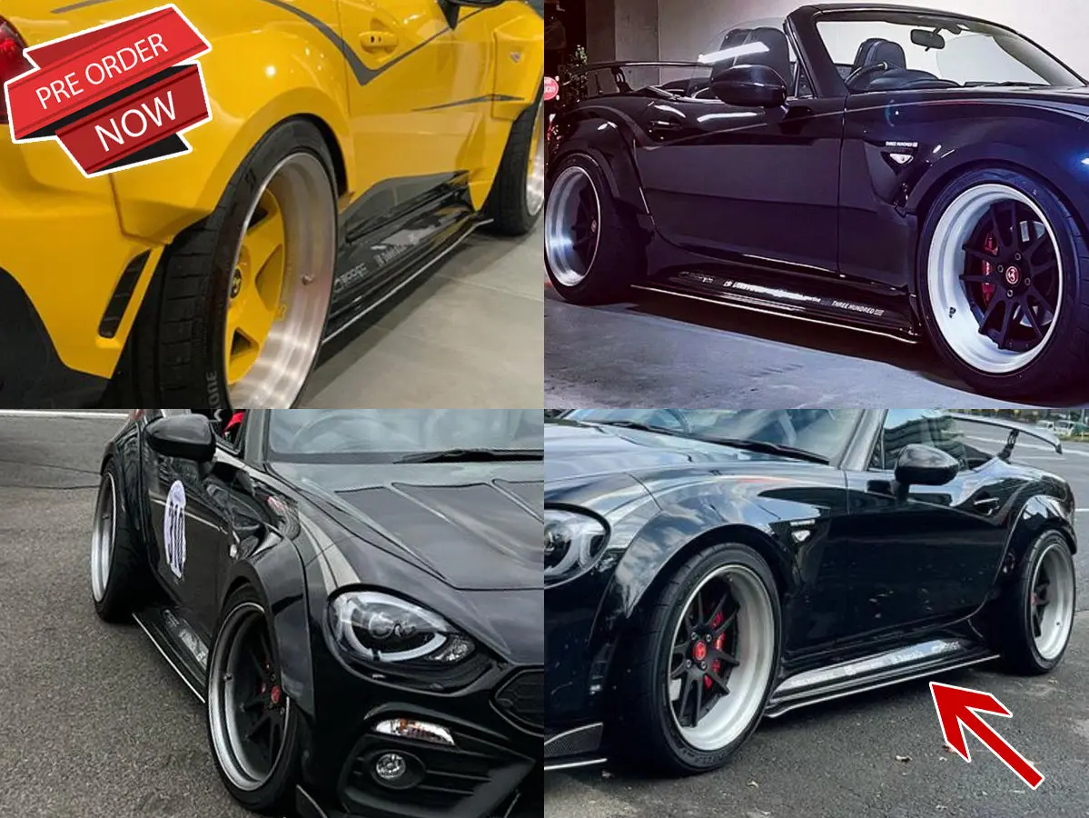 Three Hundred Abarth 124 Spider Carbon Fiber Side Splitters 1