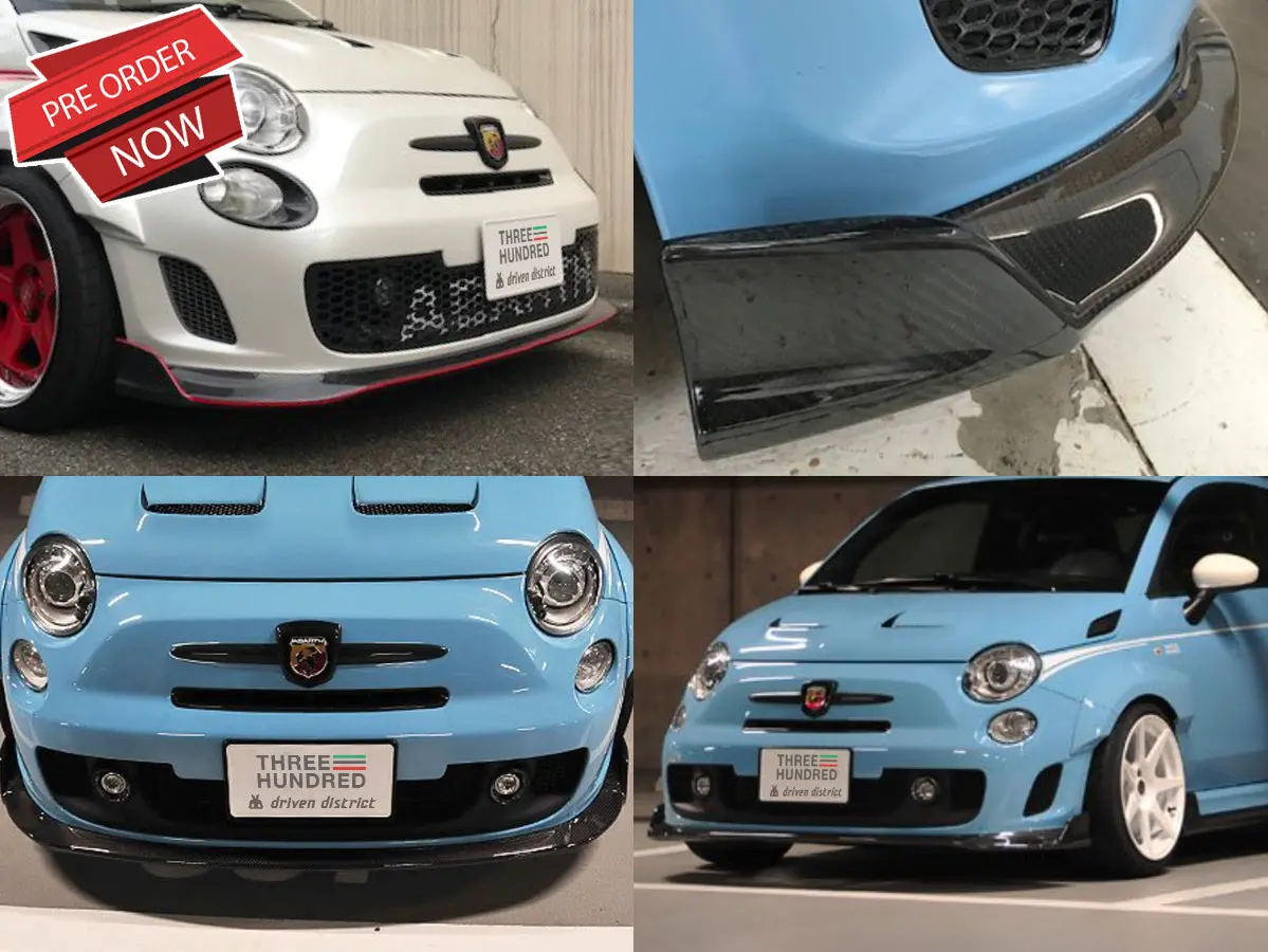 Three Hundred Abarth 500 Carbon Fiber Front Lip Type-Ii 1