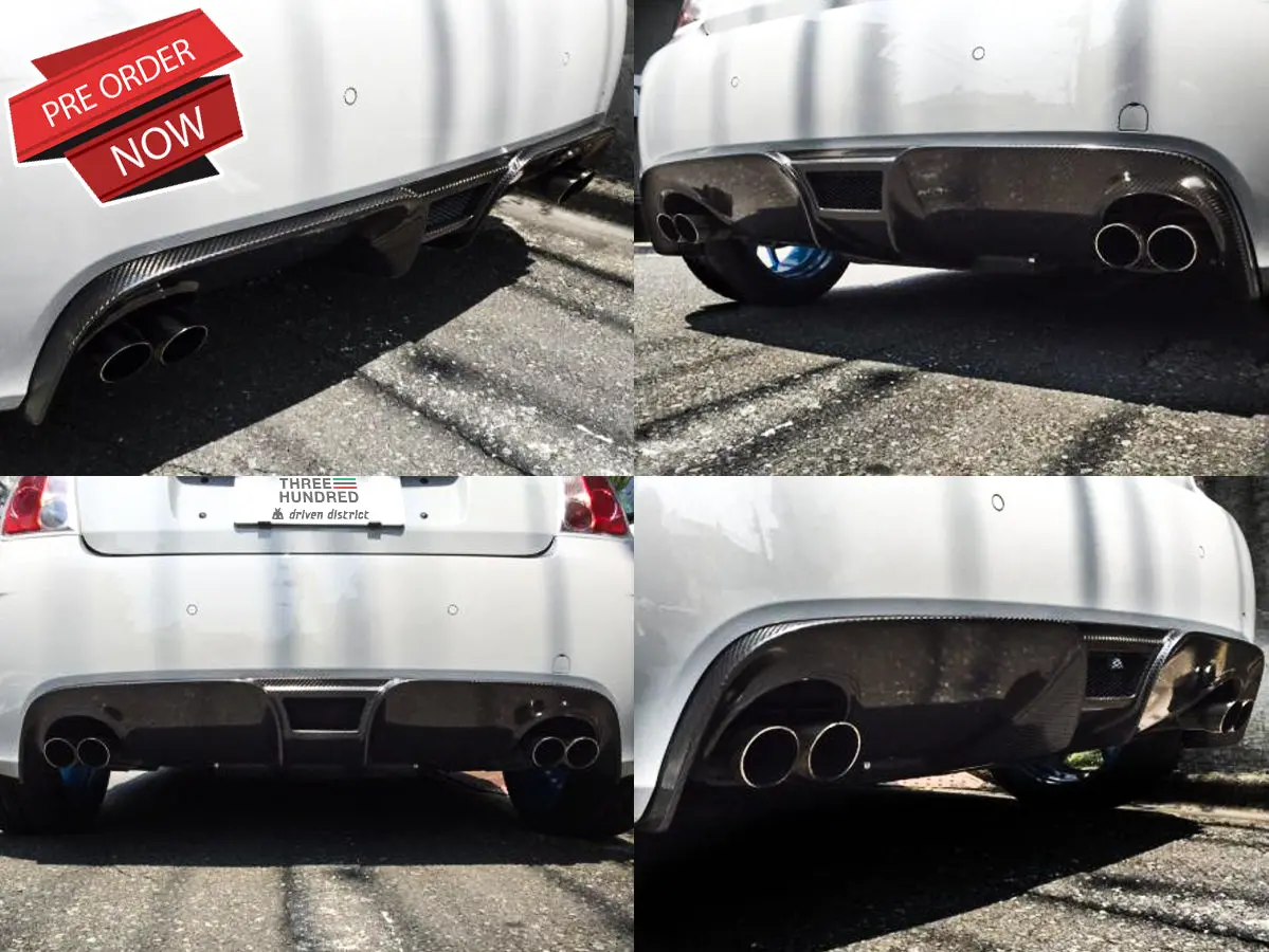 Three Hundred Abarth 500 Carbon Fiber Rear Diffuser Full Replacement 1