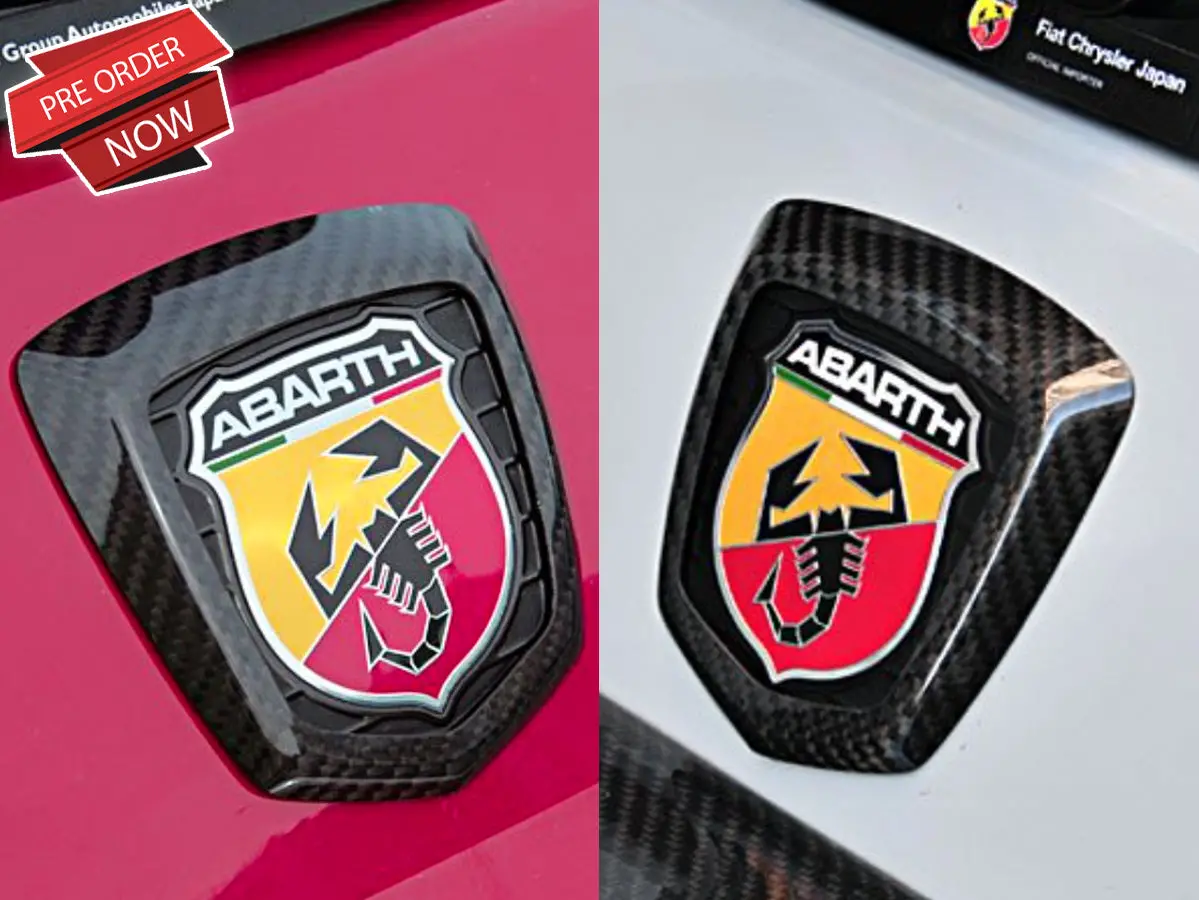 Three Hundred Abarth 500 Carbon Fiber Rear Emblem Cover 1