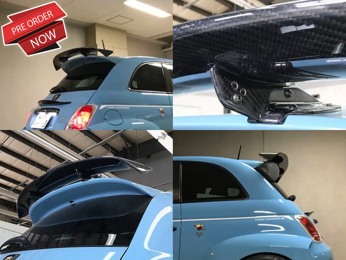 Three Hundred Abarth 500 Carbon Fiber Rear Wing Spoiler 1