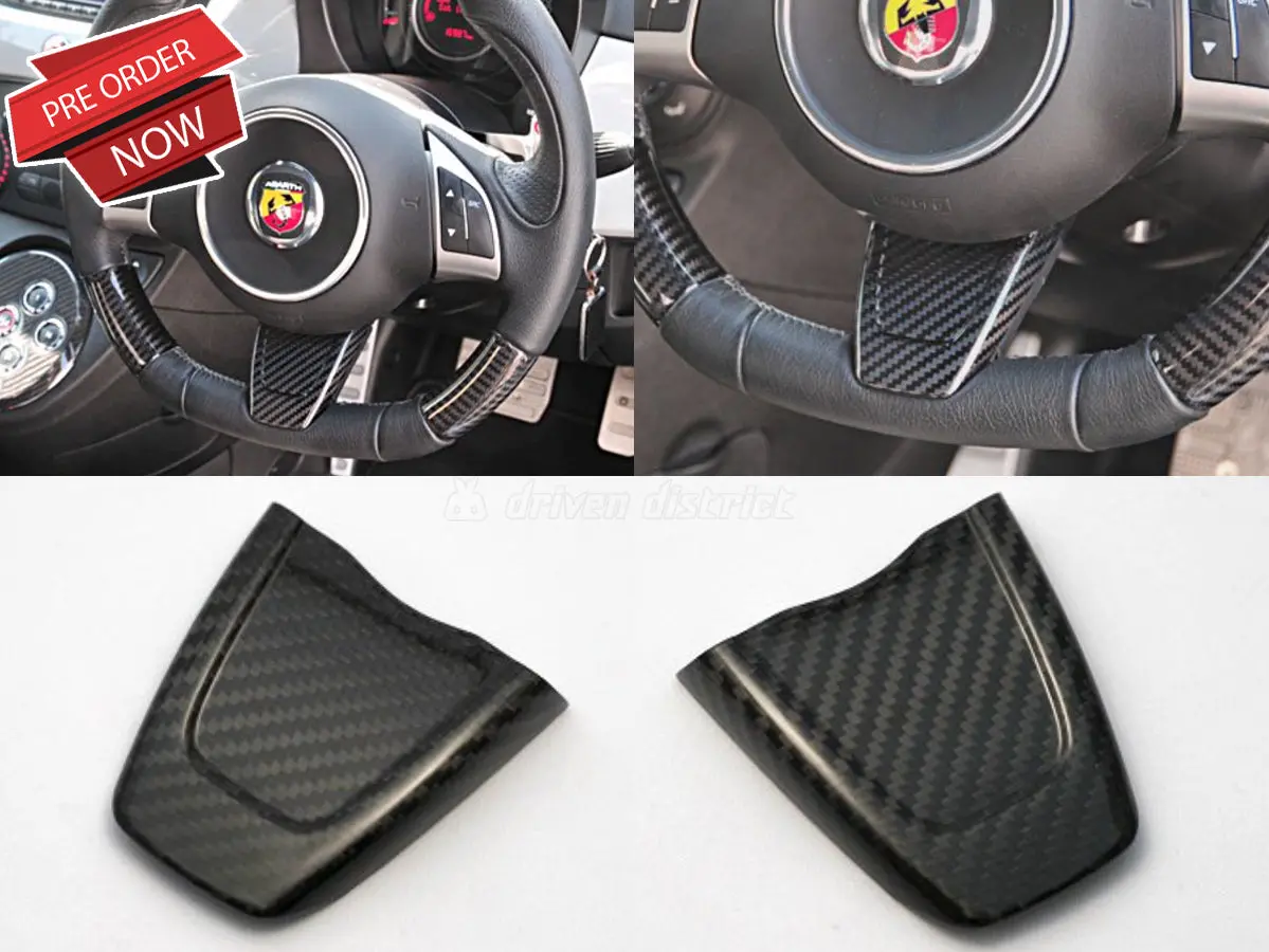 Three Hundred Abarth 500 Carbon Fiber Steering Wheel Spoke Cover 1