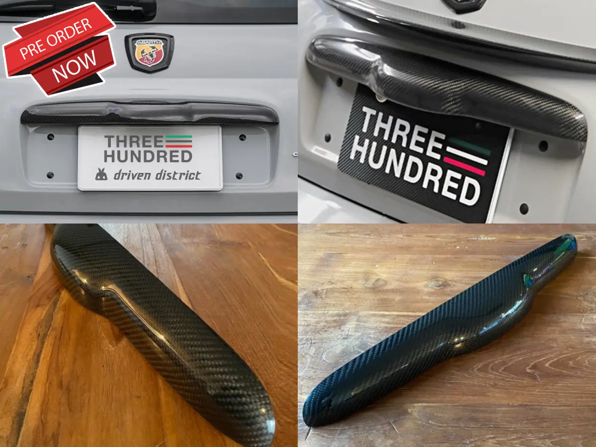 Three Hundred Abarth 500 Carbon Fiber Trunk Gate Handle Cover 1