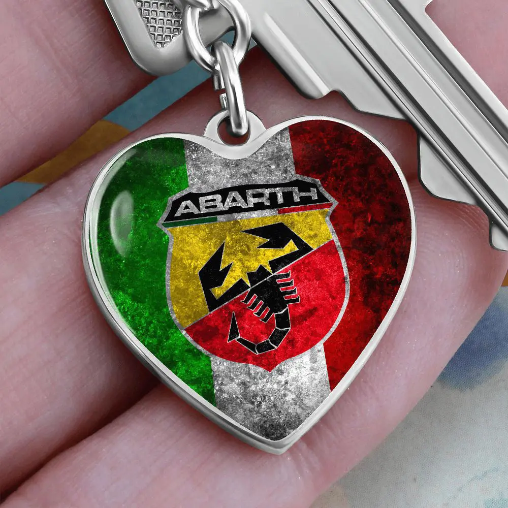 Abarth Italian Flag Heart Keychain 1