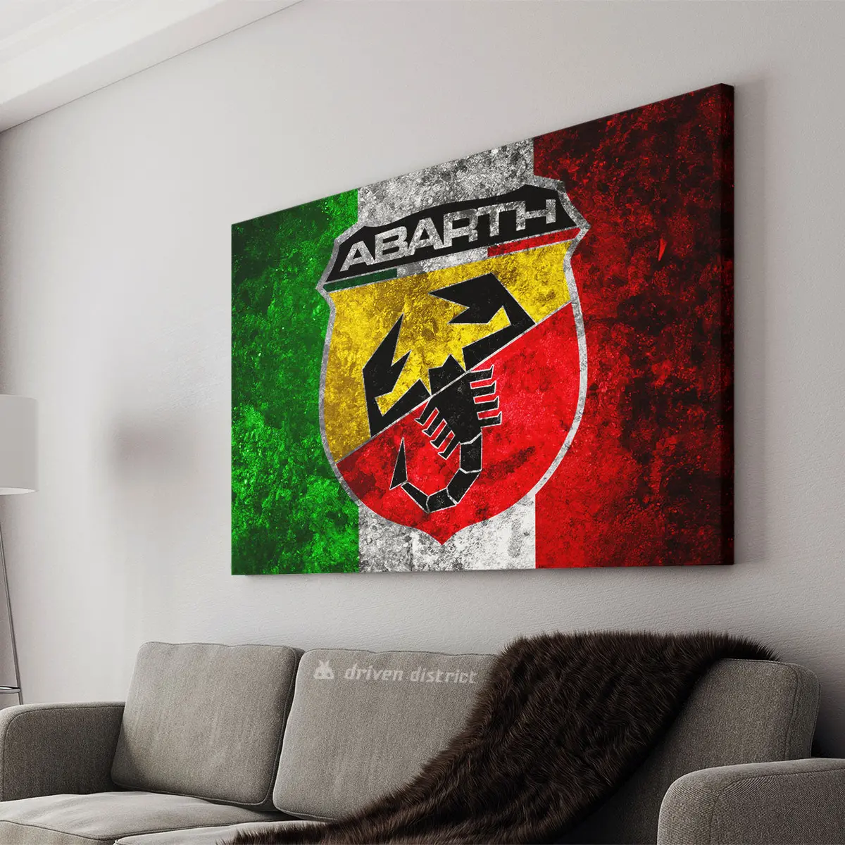 Abarth Italian Flag Canvas Wall Art 2