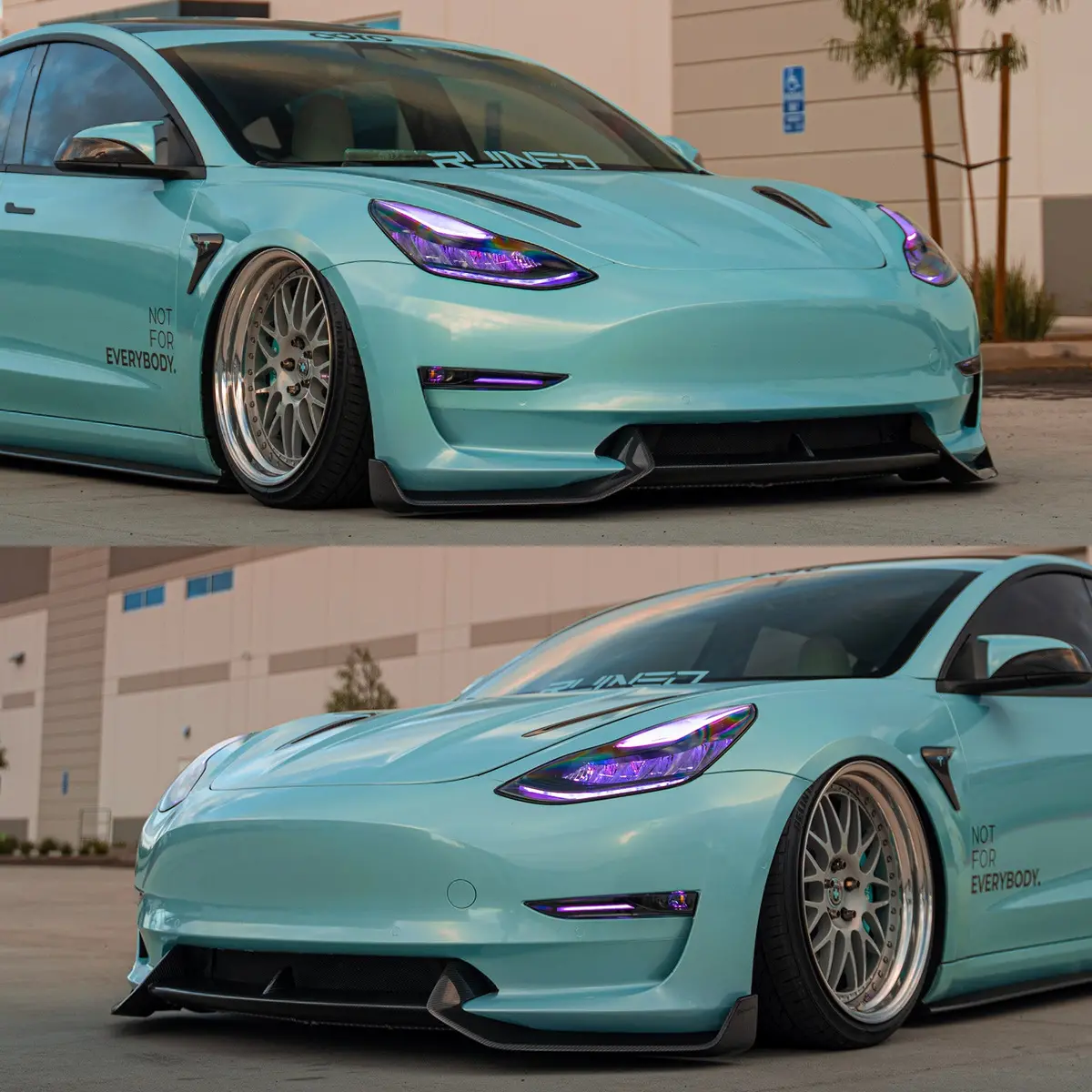 Tesla Model 3 Carbon Fiber Front Lip V2 - Adro 1