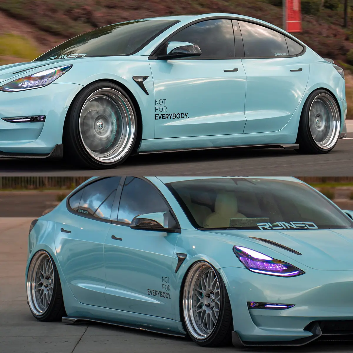 Tesla Model 3 Carbon Fiber Side Skirts V2 - Adro 1