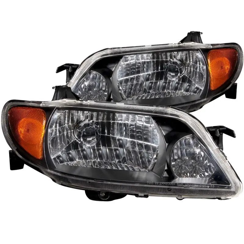 Anzo 2001-2003 Mazda Protege Crystal Headlights Black 1