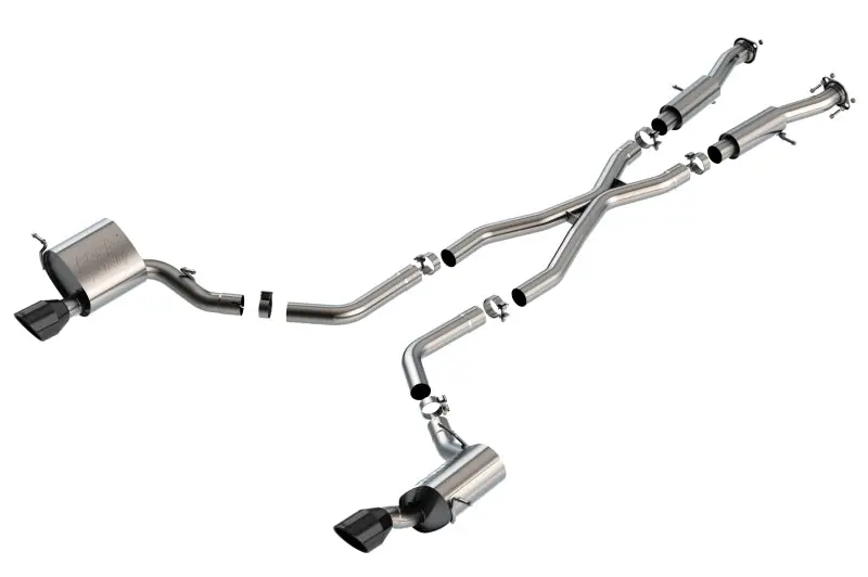 Borla 15-21 Jeep Grand Cherokee Srt 6.4L V8 Awd Atak Cat-Back Exhaust System - Black Tips T-304Ss 1