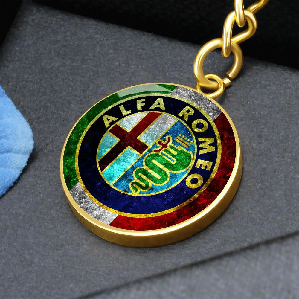 Alfa Romeo Italian Flag Circle Keychain 4