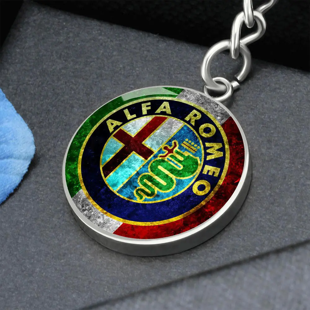 Alfa Romeo Italian Flag Circle Keychain 3