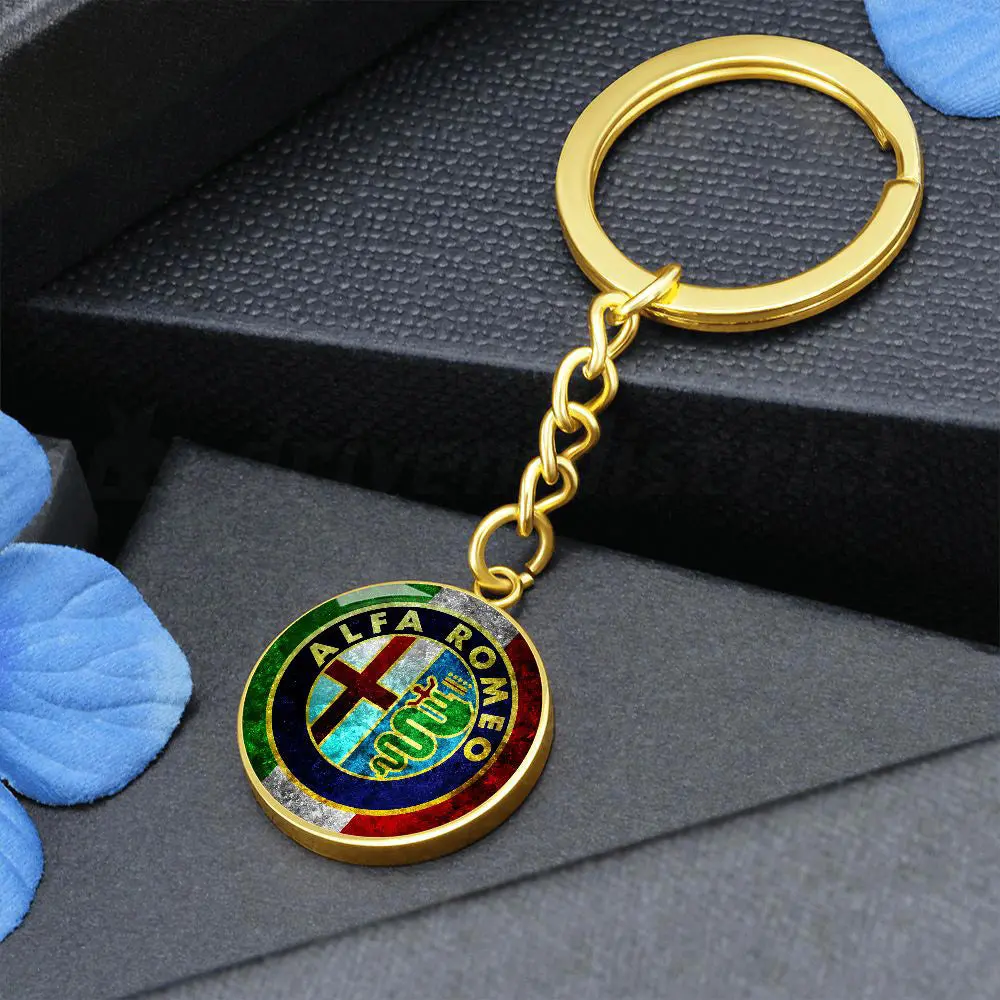 Alfa Romeo Italian Flag Circle Keychain 2