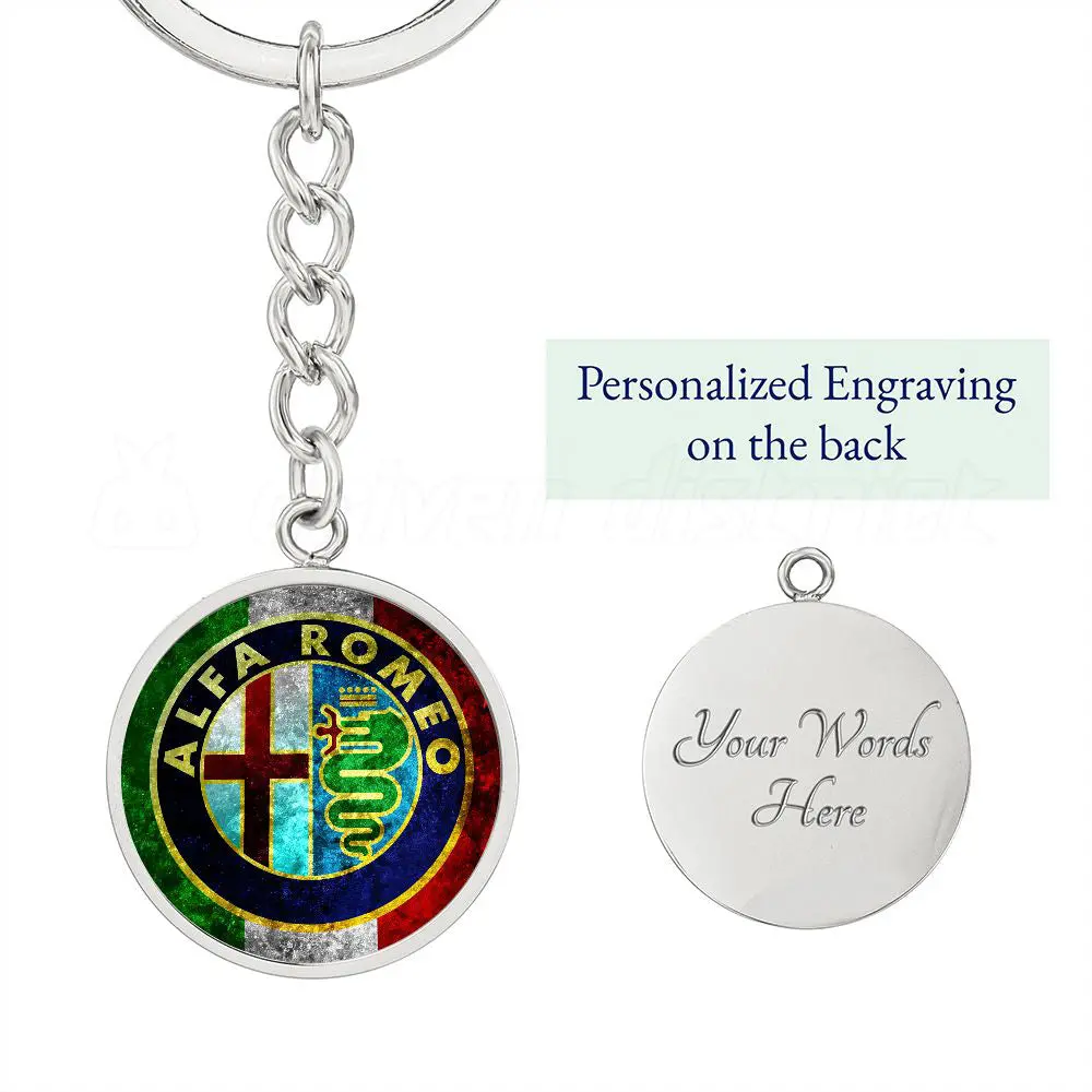Alfa Romeo Italian Flag Circle Keychain 3