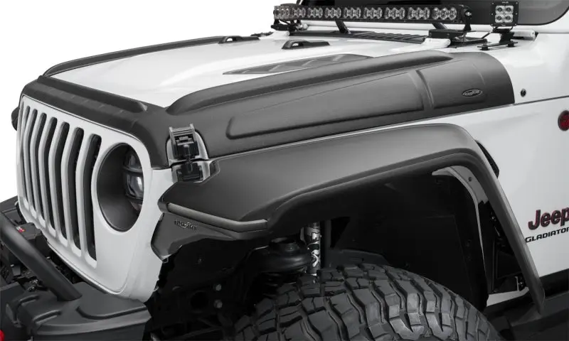 Bushwacker 07-18 Jeep Wrangler Jk/Jku Trail Armor Hood Armor (3Pc Set) - Tex. Black 1