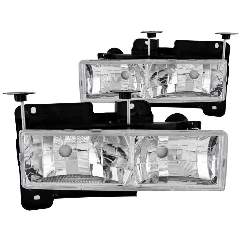 Anzo 1988-1998 Chevrolet C1500 Crystal Headlights Chrome W/O Bulbs 2
