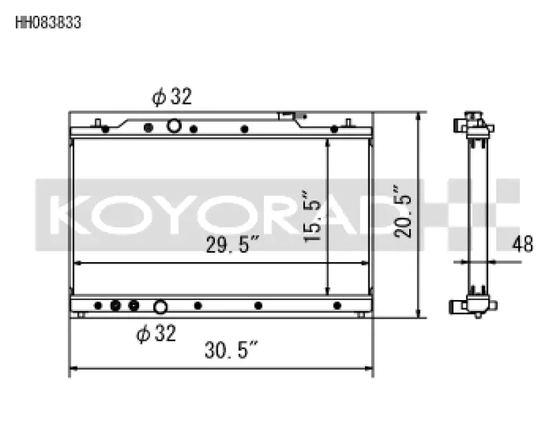 Koyo 2022 Honda Civic 1.5L Turbo (Mt And Cvt) / 2023 Acura Integra All Aluminum Radiator 1