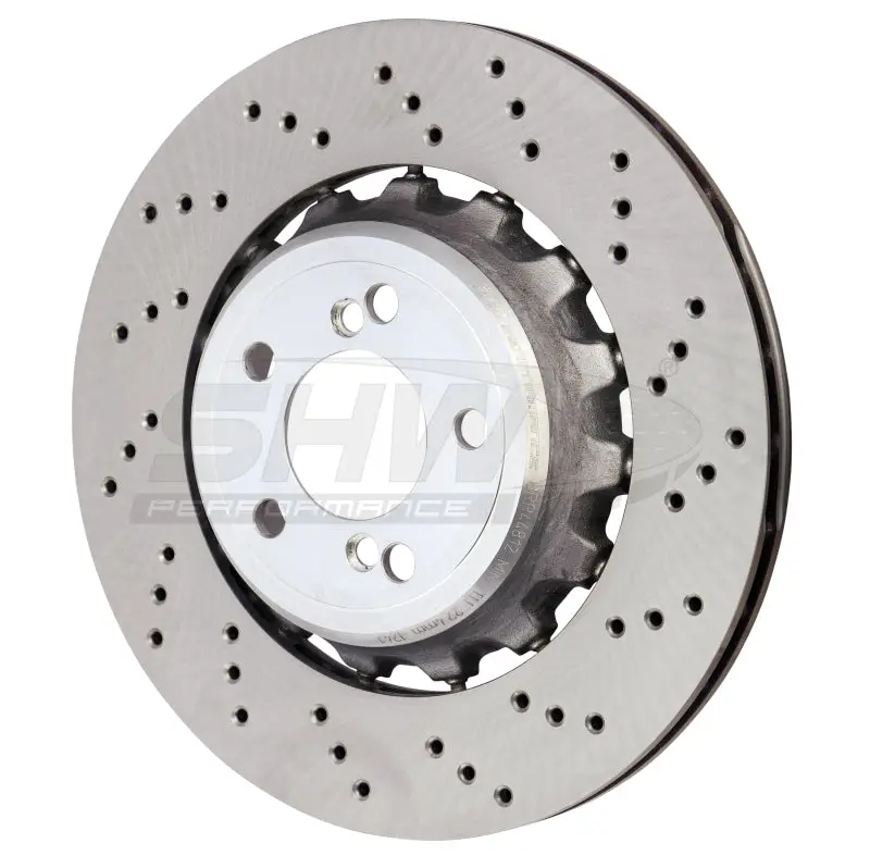 Shw 15-18 Bmw M3 3.0L Right Rear Cross-Drilled Lightweight Brake Rotor (34212284812) 1