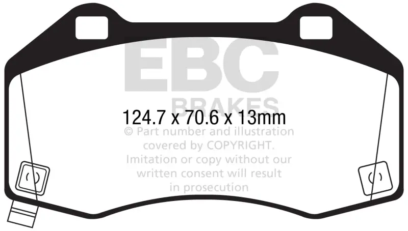 Ebc 2016+ Mazda Miata Mx-5 / 17-20 Fiat 124 Spider Abarth Yellowstuff Front Brake Pads 1
