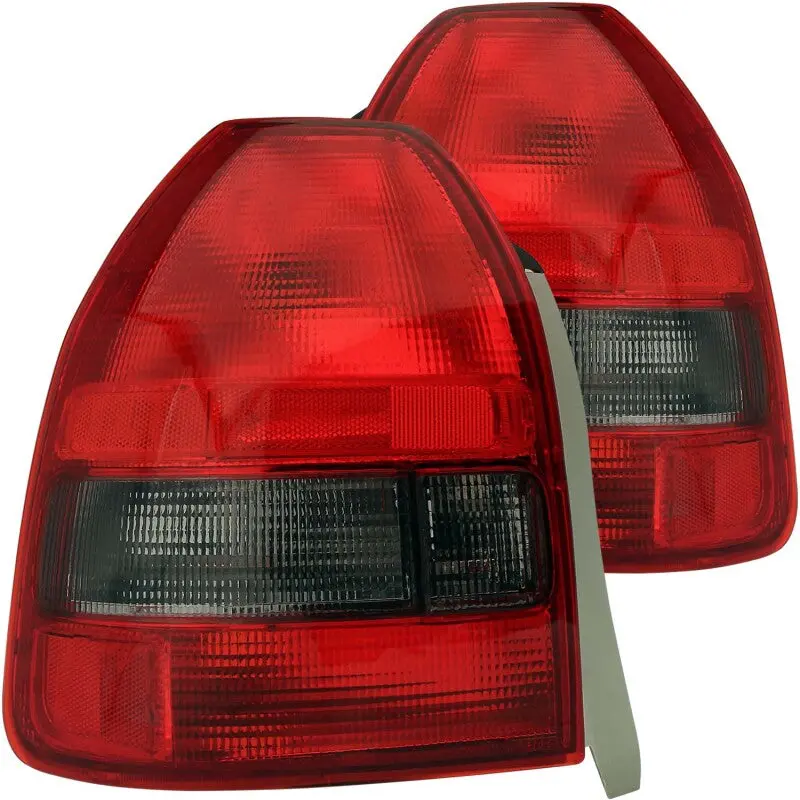 Anzo 1996-2000 Honda Civic Taillights Red/Smoke 2