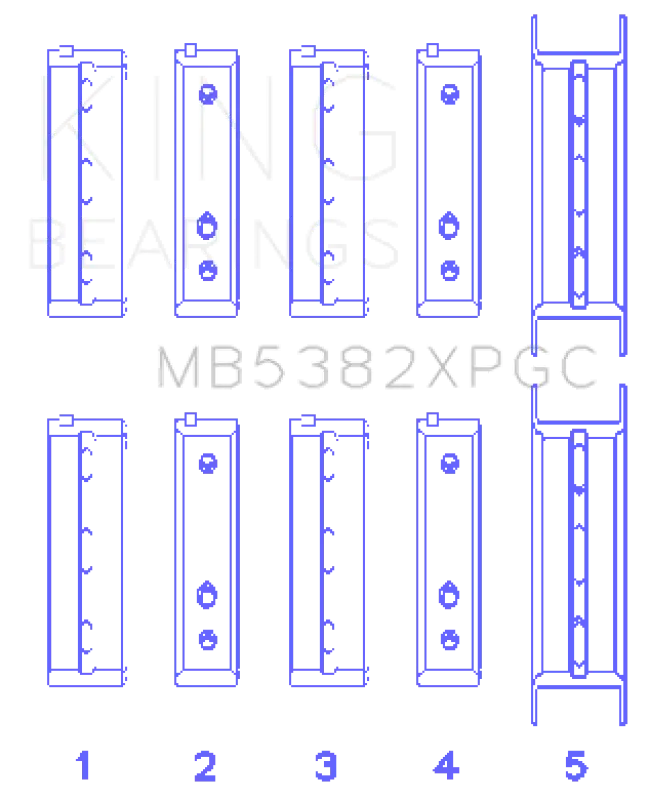King Subaru Ej20/Ej22/Ej25 Including Turbo Pmaxkote Performance Main Bearing Set - Size +.026Mm 1