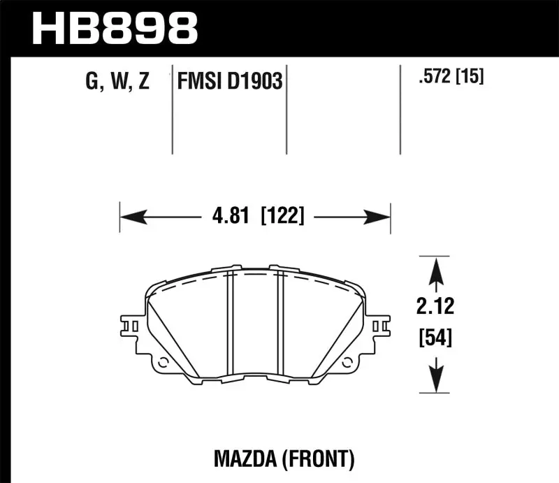 Hawk 17-19 Fiat 124 Spider Dtc-60 Front Brake Pads 1