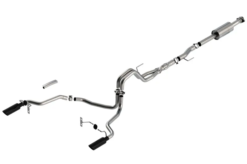 Borla F-150 2021 5.0L 4Dr Cc Sb Ec Stb Lariat/Kr/Platinm/Ltd 3/2.25 Sre Cat-Back Atak Black Chr Tips 1