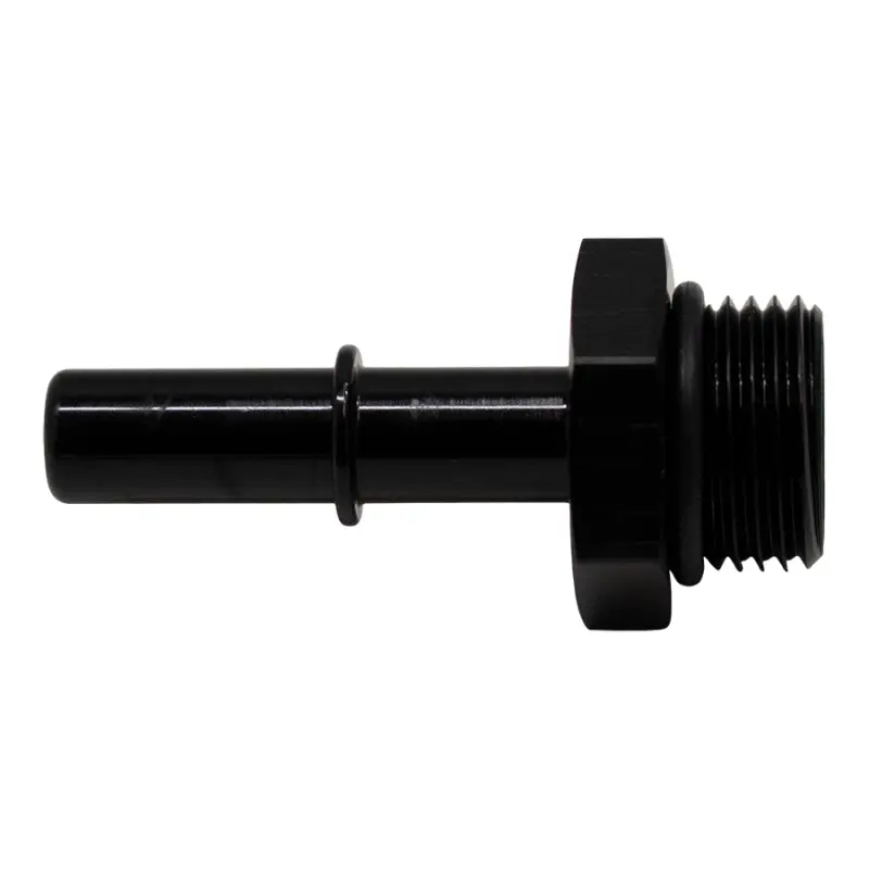 Deatschwerks 8An Orb Male To 3/8In Male Efi Quick Connect Adapter - Anodized Matte Black 1