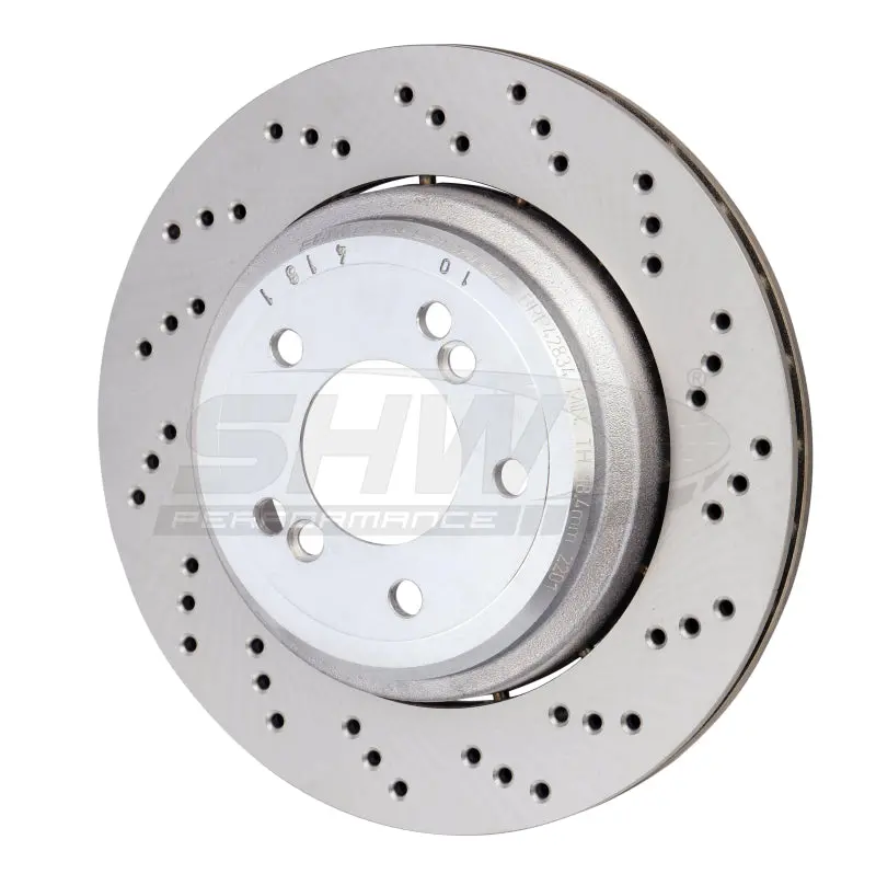 Shw 06-08 Bmw Z4 3.2L Right Rear Cross-Drilled Lightweight Brake Rotor (34212282304) 1