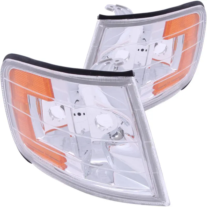 Anzo Corner Lights 1994-1997 Honda Accord Euro Corner Lights Chrome W/ Amber Reflector 2