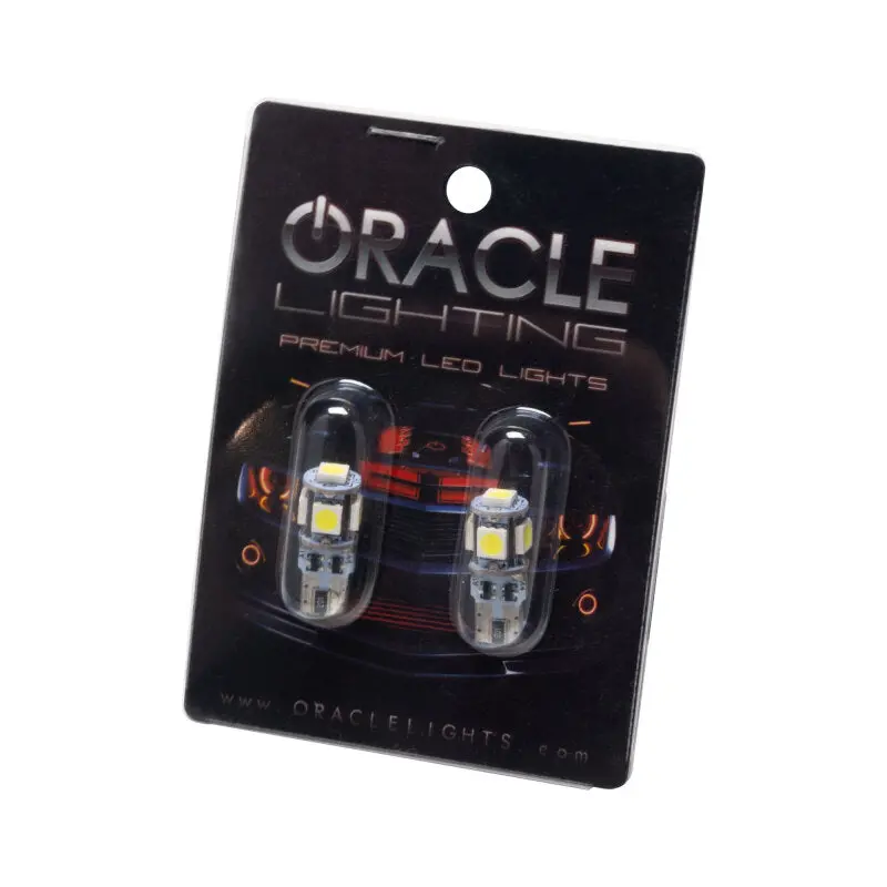 Oracle T10 5 Led 3 Chip Smd Bulbs (Pair) - Cool White 2