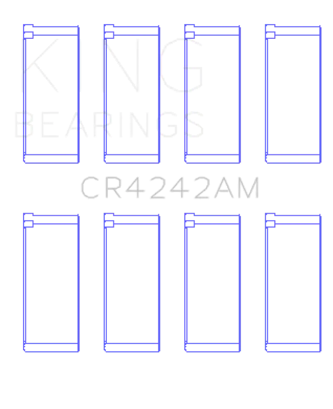 King Engine Bearings Honda 97Ci 1.6L L4 B16a2/B16a3 Rod Bearing Set - Size Std 2