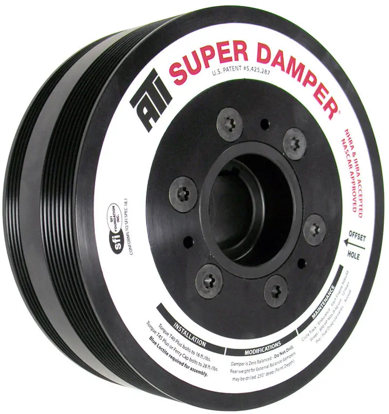 Ati Damper - 7.65In - Alum - 8 & 4 Grv - Ls7 - Y Body Corvette - Gen 5 Z28 - Ls3 - Oem Size - 2 Ring 1