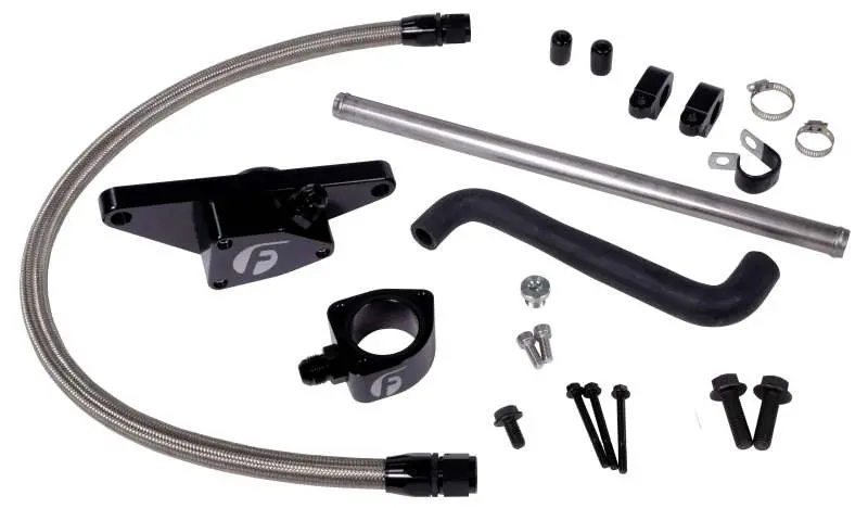 Fleece Performance 03-05 Auto Trans Cummins Coolant Bypass Kit W/ Stainless Steel Braided Line 1