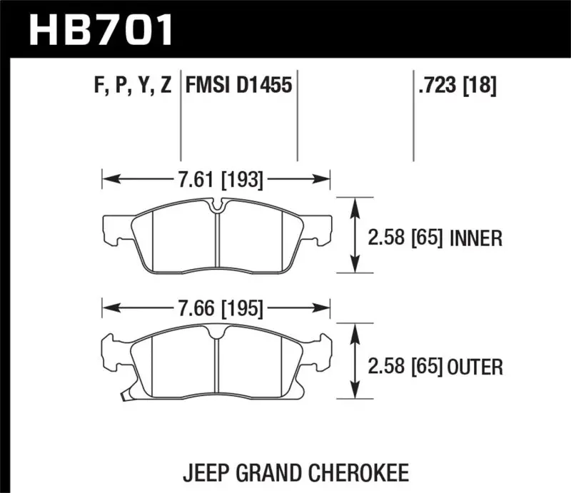 Hawk 11-12 Dodge Durango / 11-12 Jeep Grand Cherokee Lts Front Street Brake Pads 2
