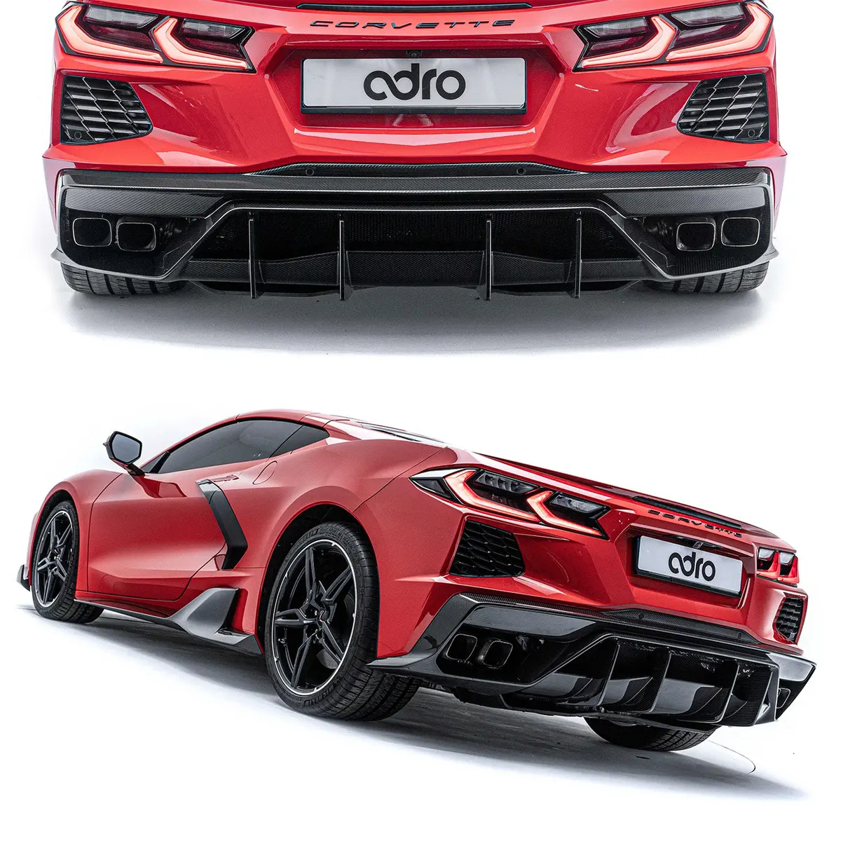 Corvette C8 Prepreg Carbon Fiber Rear Diffuser - Adro 1