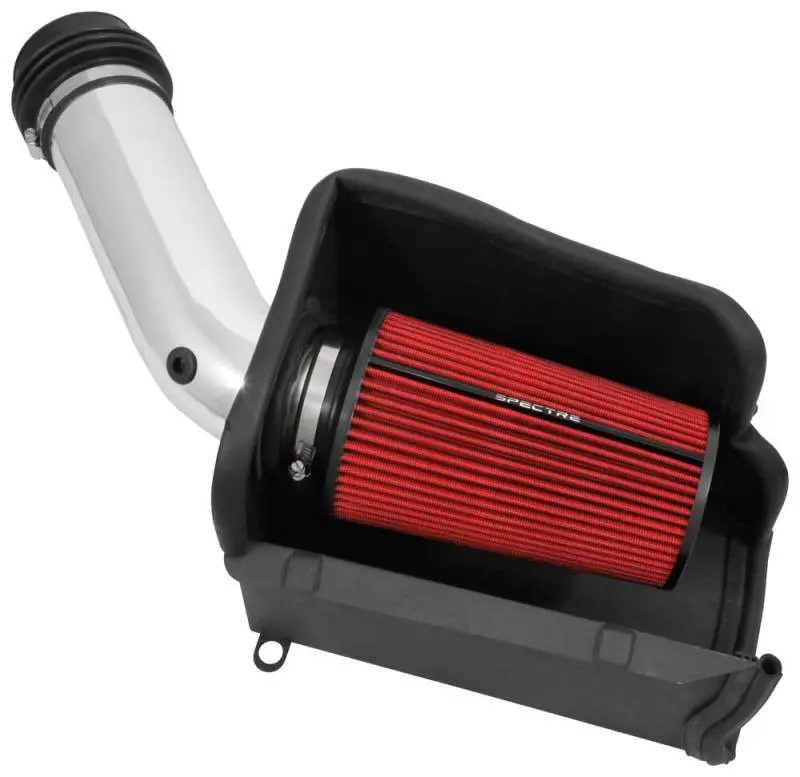 Spectre 94-97 Ford Sd 7.3L Dsl Air Intake Kit - Polished W/Red Filter 2