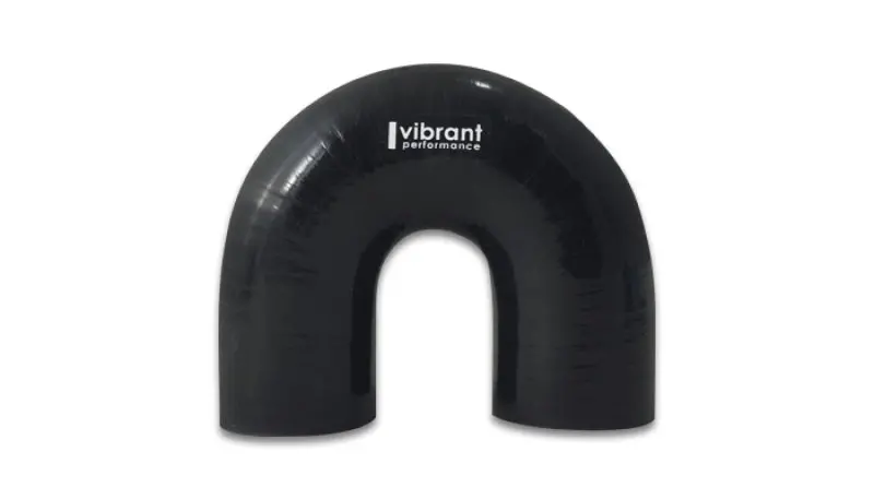Vibrant 4 Ply Reinforced Silicone Elbow Connector - 1.25In Id X 5.50In Leg 180 Deg Elbow (Black) 1