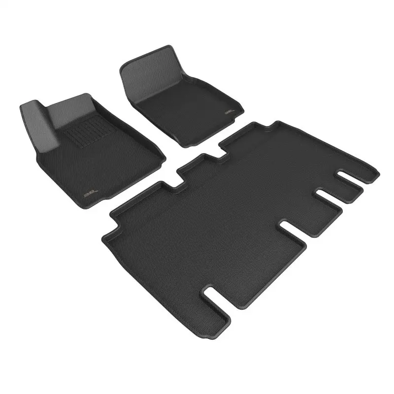 3D Maxpider 22-23 Tesla Model X Full Set Floormats - Black 1