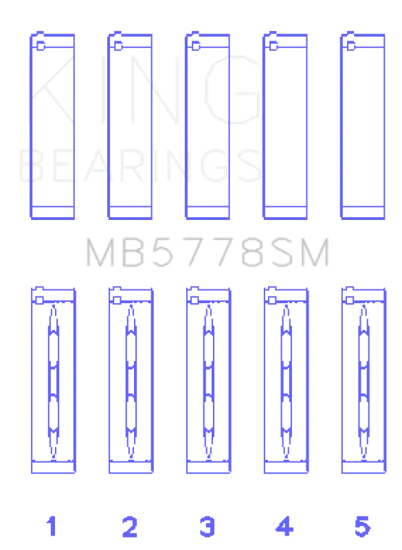 King Engine Bearings Audi/Vw 1.8/2.0 Tsi/Tfsi (Size 0.25 Oversized) Main Bearing Set 2