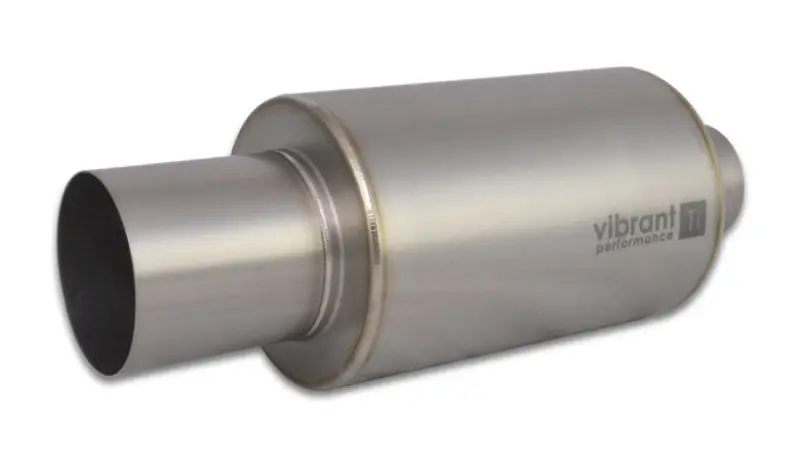 Vibrant Titanium Muffler W/Straight Cut Natural Tip 3.5In Inlet / 3.5In Outlet 1