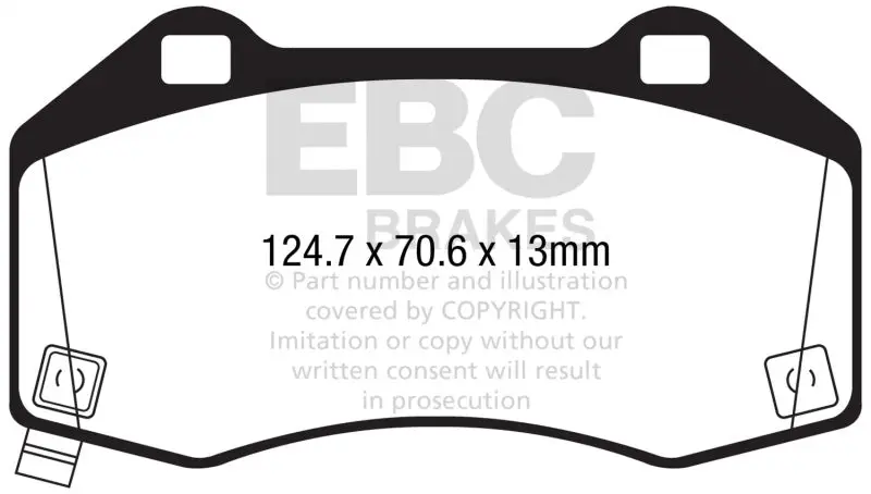 Ebc 2016+ Mazda Miata Mx-5 / 17-20 Fiat 124 Spider Abarth Yellowstuff Front Brake Pads 2